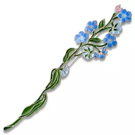 Silver brooch "Forget-me-not" from the collection "Herbarium of Tatyana Polyakova"